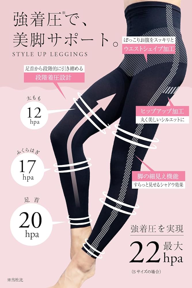 Drainage ストライプ着圧レギンス Mサイズ spats-long.jpg